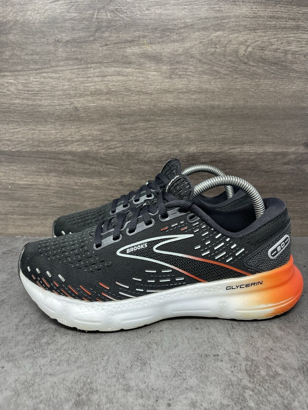Brooks Glycerin 20 Womens Size 8.5 DNA LOFT v3 Cushioning Black Orange